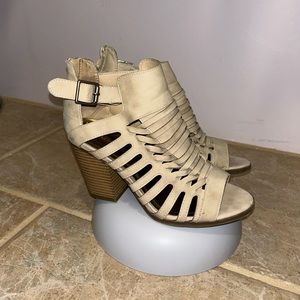 Rampage Cream Booties - Toeless Booties